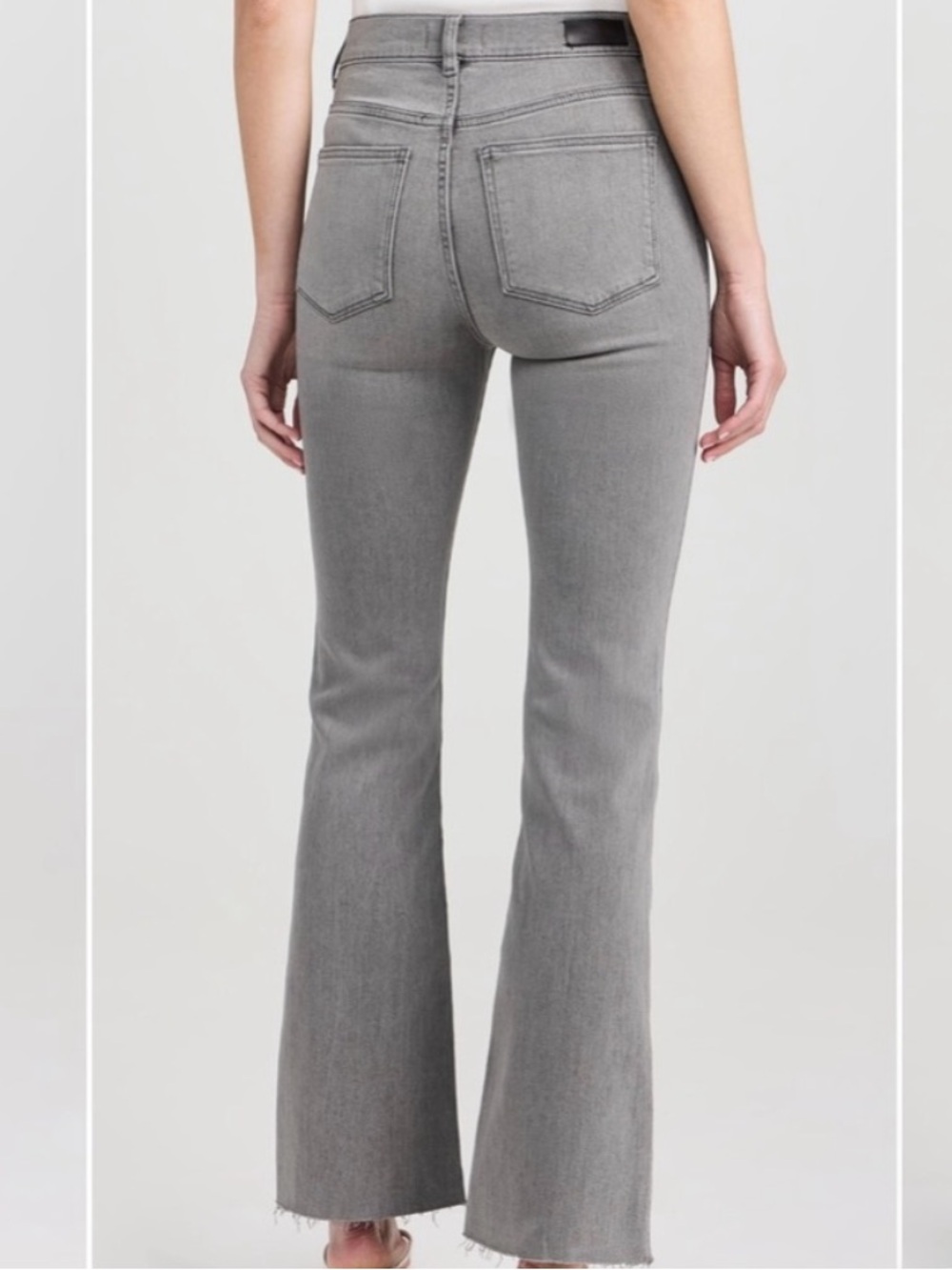 DL1961 Bridget Boot High Rise Instasculpt Crop jeans 29 gray wash raw hem - Picture 2 of 7